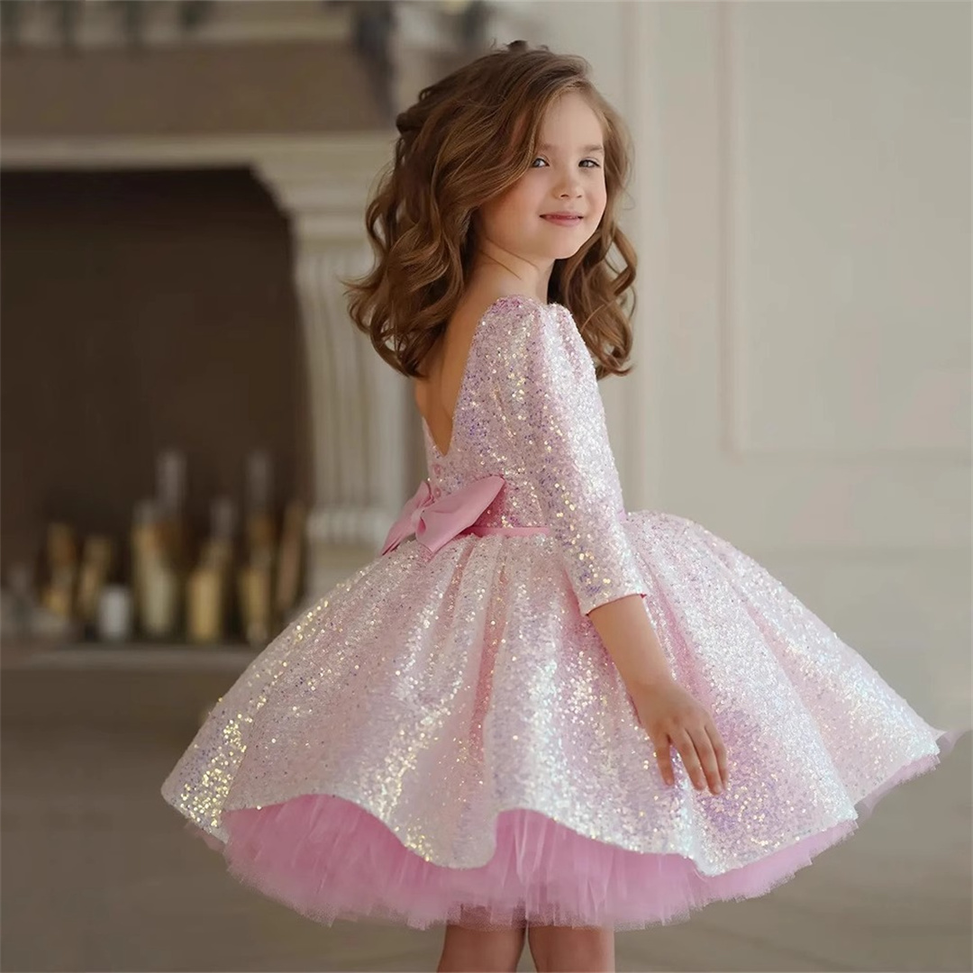 Birthday Sash Glitter - Блестящее розовое платье для девочек, платье