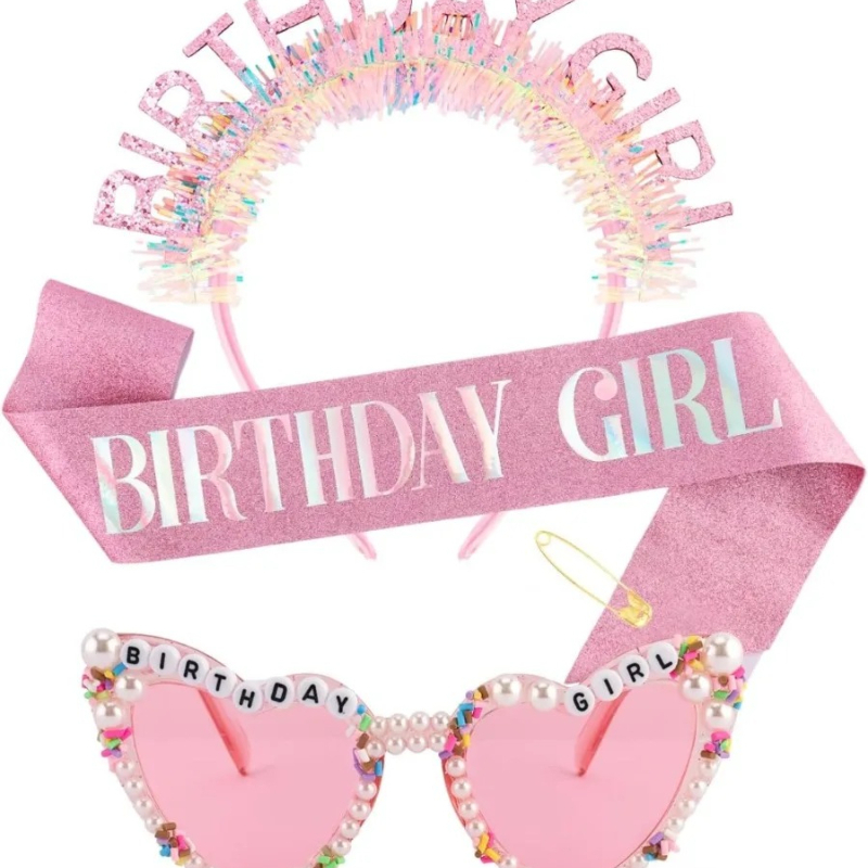 Birthday Sash Glitter - Лента для именинницы, блестящая повязка на