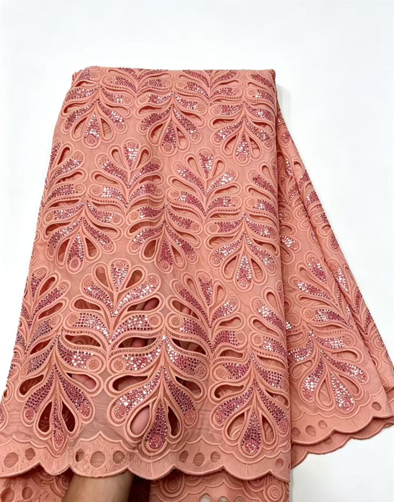Glitter Tablecloth - Оптовая продажа высококачественной африканской нигерийской гипюровой