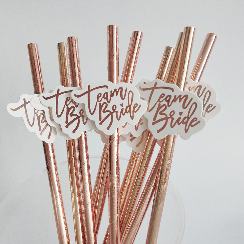 Paper Straw Color - 10 команд Свадебные розы Золотая соломинка
