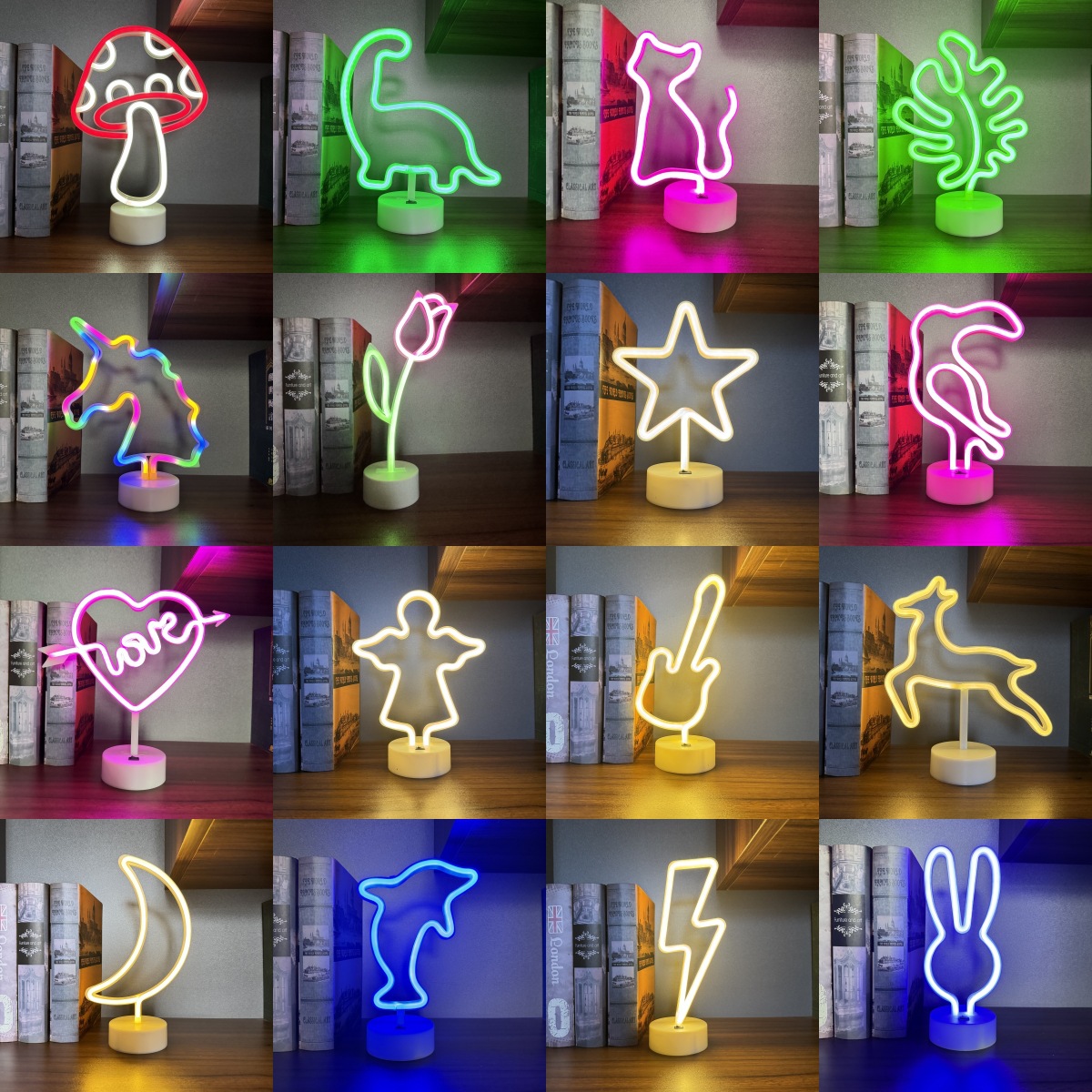 Neon Sign Party - Светодиодный неоновый светильник с подставкой, различные