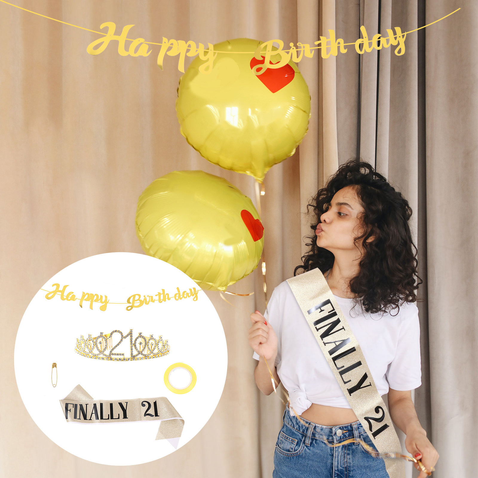 1 комплект: блестящая корона н – обзор и цена Birthday Sash Glitter