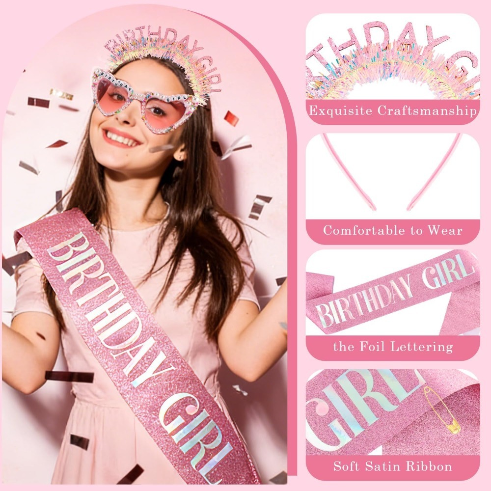 Лента для именинницы, блестяща – обзор и цена Birthday Sash Glitter