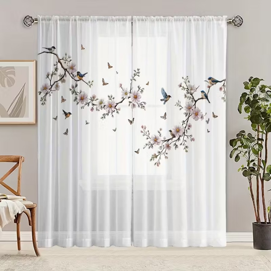 2 шт. Цифровые прозрачные штор – обзор и цена Flower Wall Panel