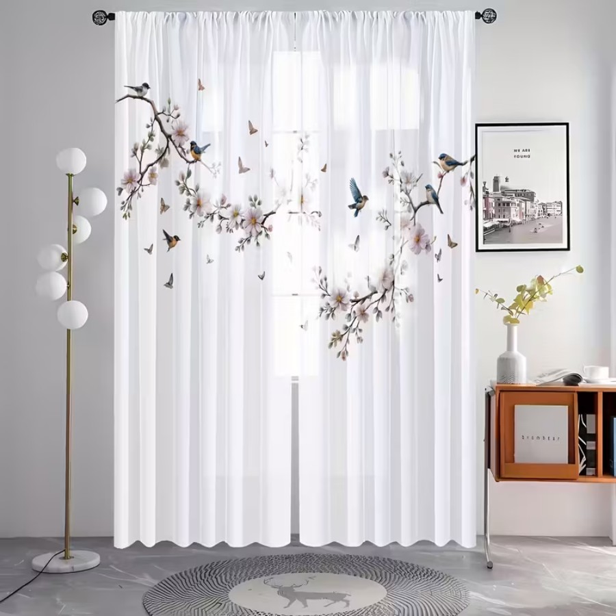 2 шт. Цифровые прозрачные штор – обзор и цена Flower Wall Panel