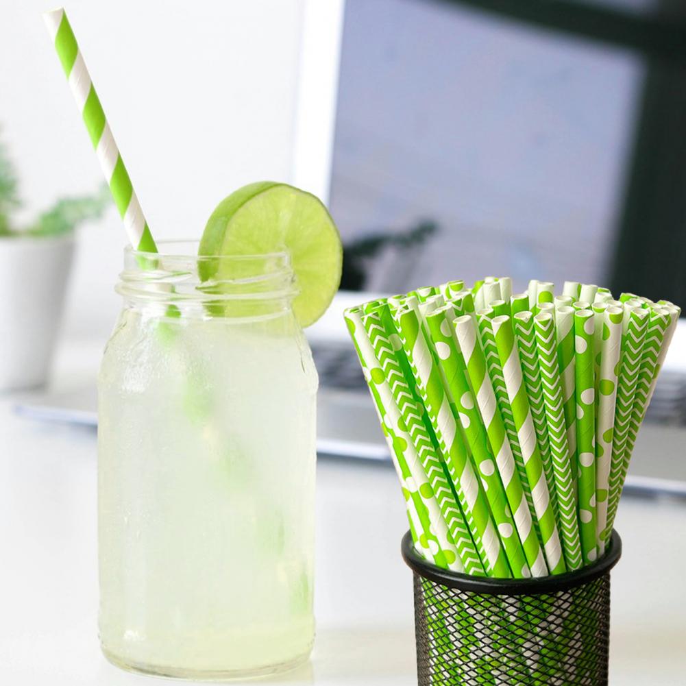 100 шт. разноцветных одноразов – обзор и цена Paper Straw Color