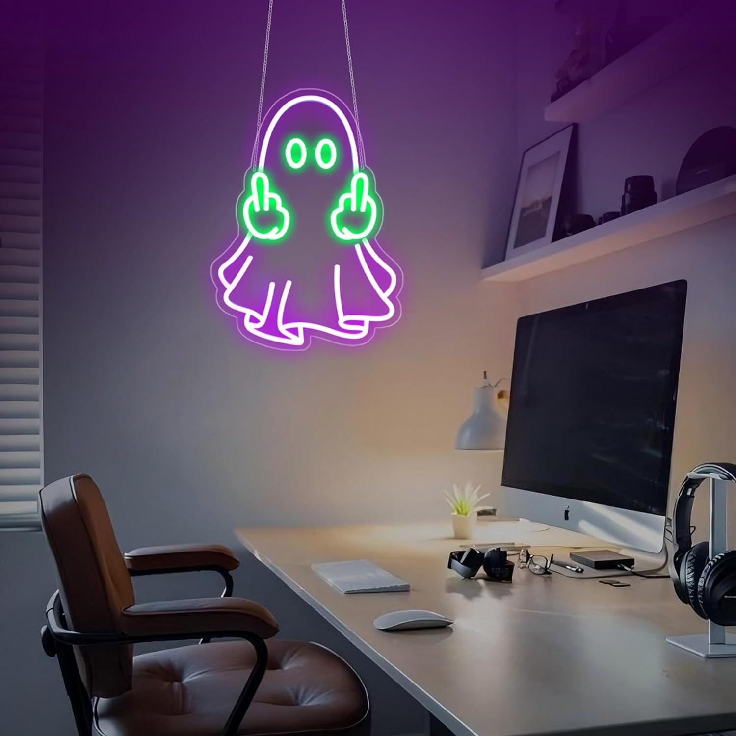 Неоновая вывеска «Призрак» с U – обзор и цена Neon Sign Party